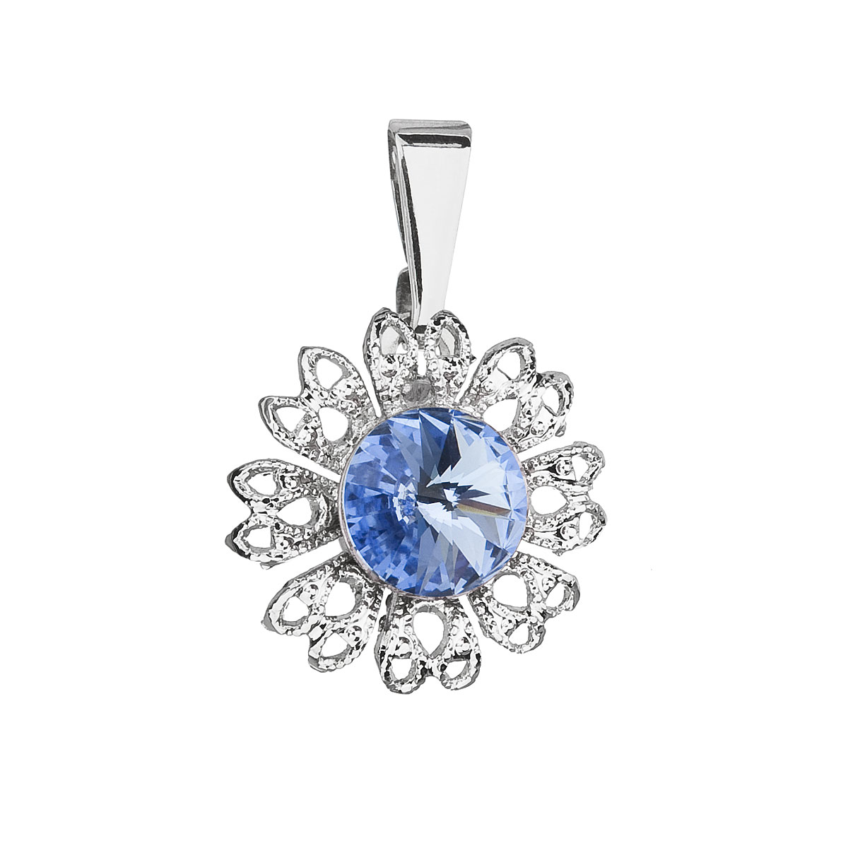 Přívěsek bižuterie se Swarovski krystaly modrá kytička 54032.3 light sapphire