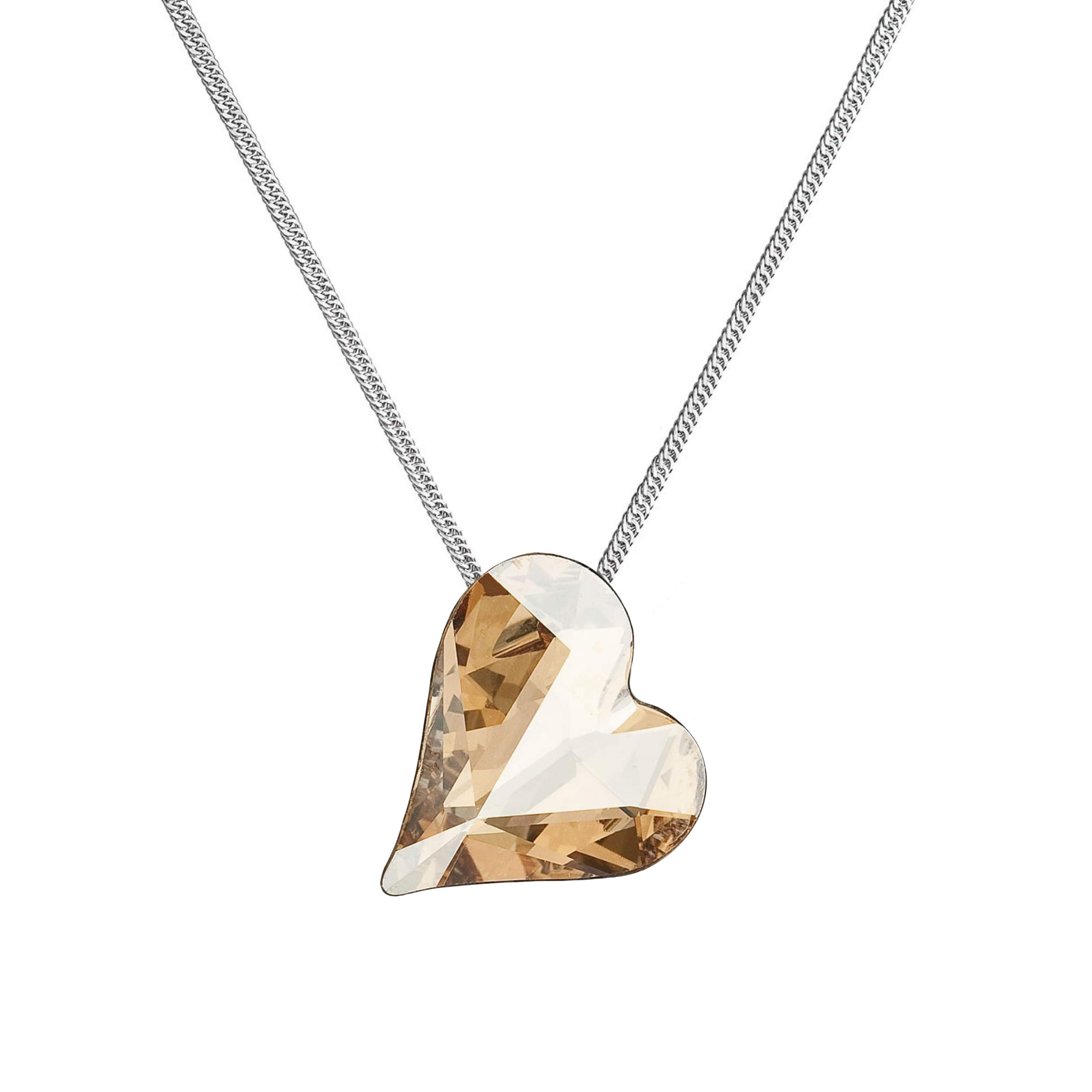 Stříbrný náhrdelník krystal srdce zlaté 72071.5 gold shadow