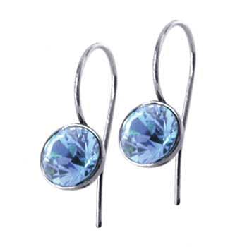 Naušnice ESSW01 light sapphire s krystaly Swarovski Elements