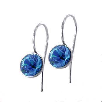 Naušnice ESSW01 sapphire s krystaly Swarovski Elements