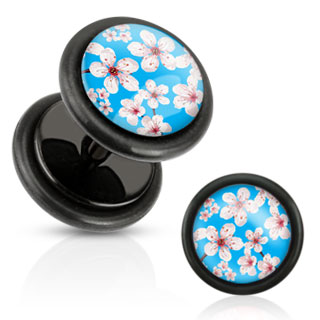 Piercing falešný plug sakura HWPAFX30FW3