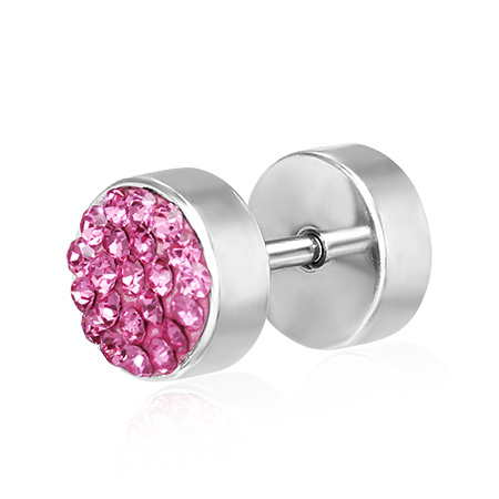 Piercing falešný plug se Swarovski krystaly LQPC298