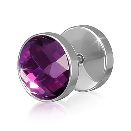 Piercing falešný plug s kamenem LQFX091