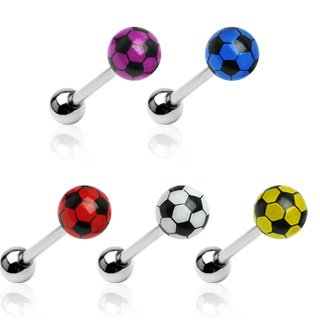 Piercing činka chirurgická ocel s UV kuličkami míč HWBAQ0207