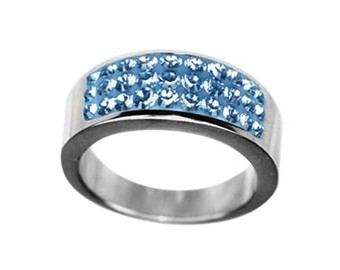 Prsten RSSW04 light sapphire s krystaly Swarovski Elements