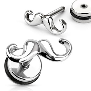 Falešný piercing do ucha - mustache - knír