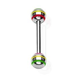Piercing do jazyka - barevné pruhy