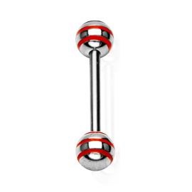 Piercing do jazyka - červené pruhy