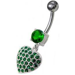 Stříbrný piercing do pupíku - srdíčko