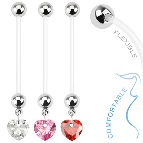 Těhotenský piercing do pupíku - srdíčko
