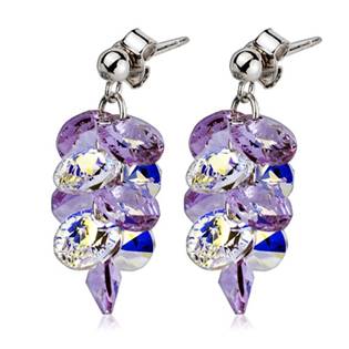 Stříbrné náušnice s krystaly Crystals from Swarovski®, Violet