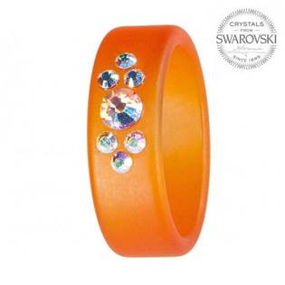 Prsten s krystaly Swarovski®, ORANGE, vel. 53