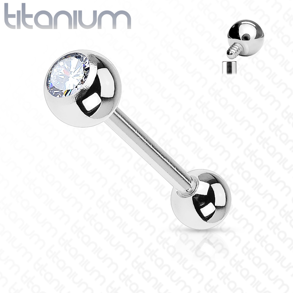 Piercing činka titan zirkon