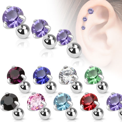 Cartilage piercing do ucha, zirkon 4 mm