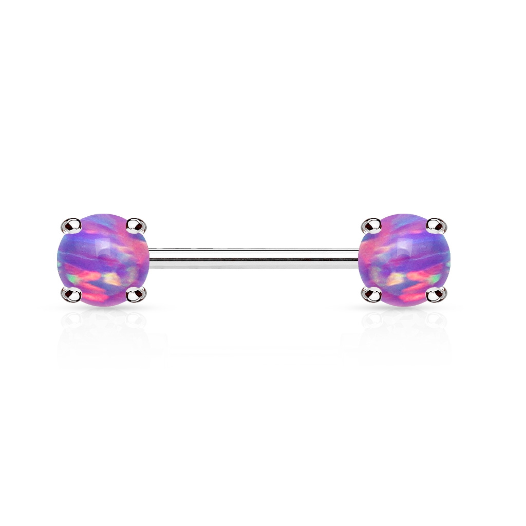 Piercing do bradavky, fialové opály