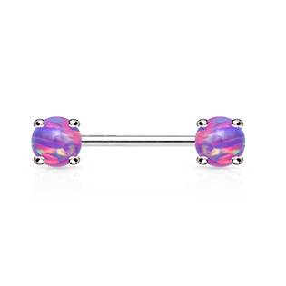 Piercing do bradavky, fialové opály