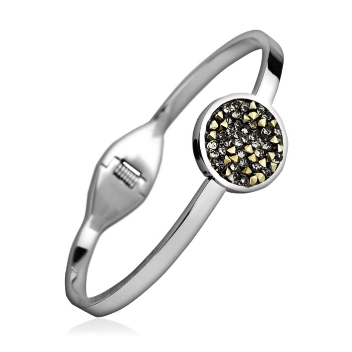 Ocelový náramek s krystaly Crystals from Swarovski® GOLDEN CHOCOLATE