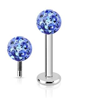 Piercing do brady labreta s krystaly Crystals from SWAROVSKI® 1,2 x 8 mm