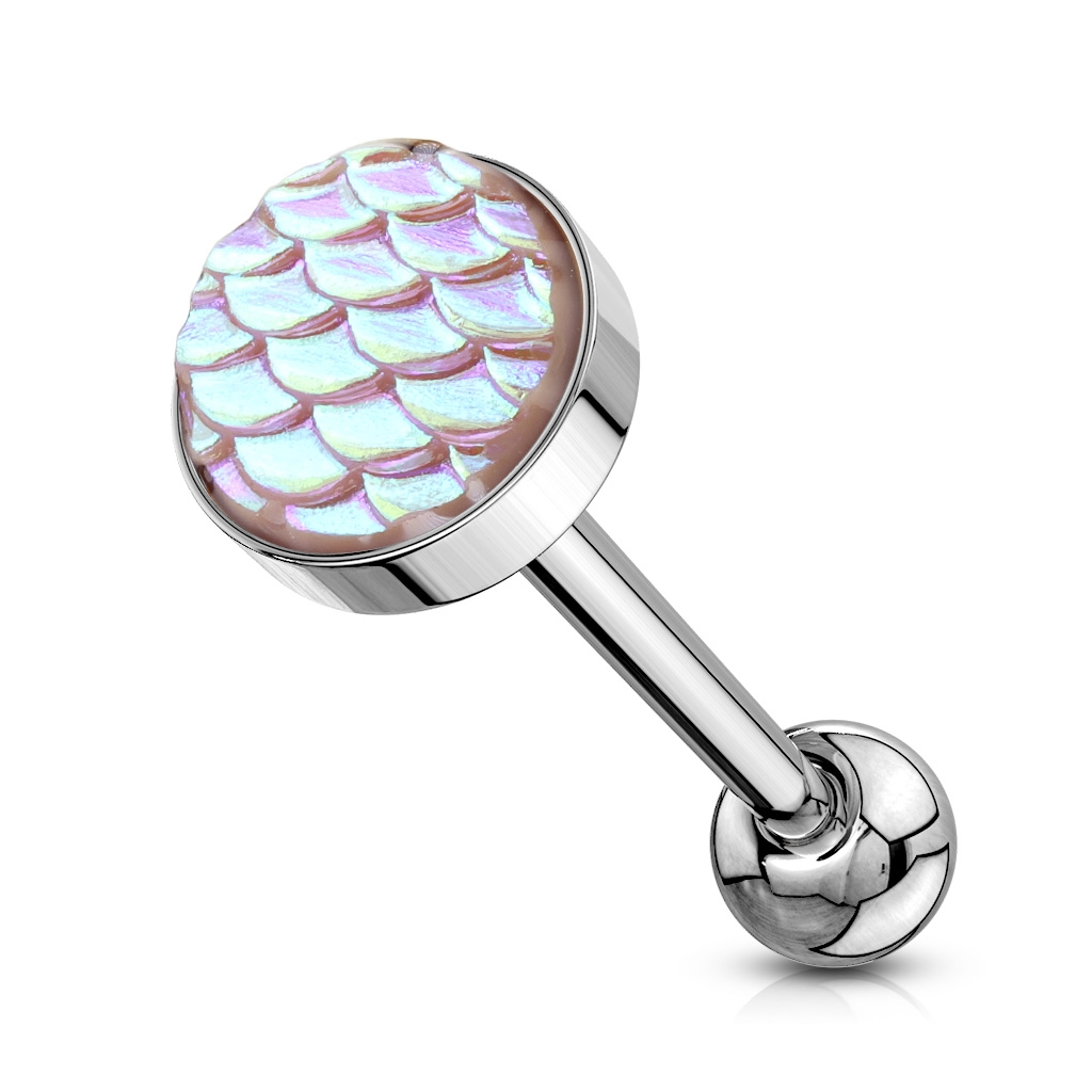 Piercing do jazyka, tyrkysová barva