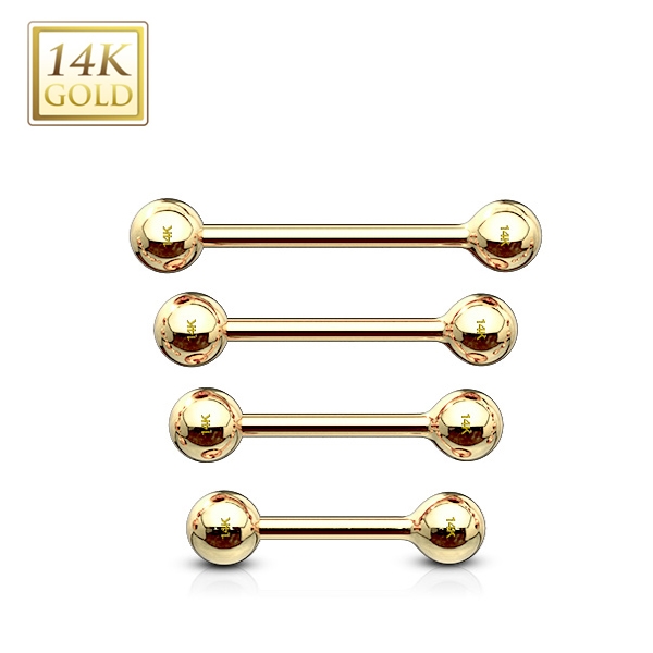 Zlatý piercing činka, tyčka 1,2 mm - Au 585/1000
