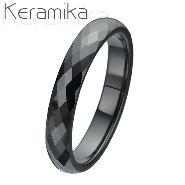 Keramický prsten černý, šíře 4 mm