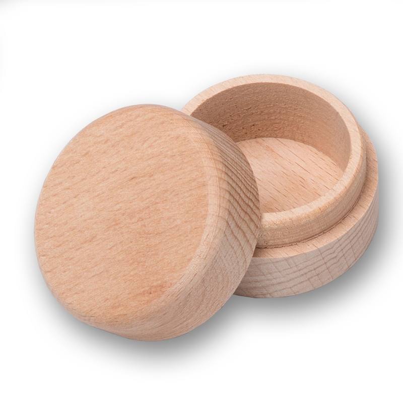 Kulatá dřevěná krabička, průměr 47,5 mm