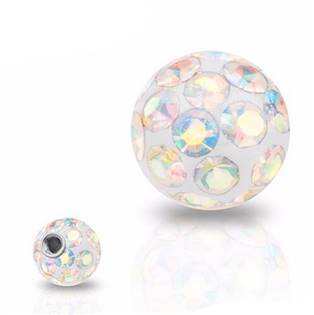 Náhradní kulička s krystaly Swarovski®, 5 mm, závit 1,6 mm