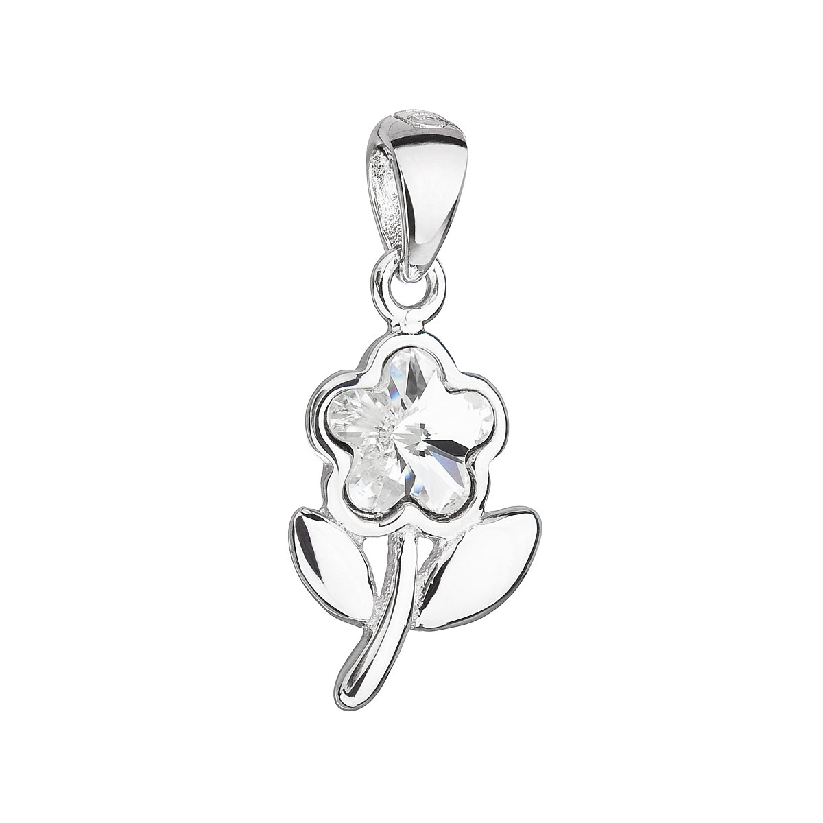 Stříbrný přívěšek kytička s kamínkem Crystals from Swarovski®