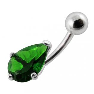Stříbrný piercing do pupíku - kapka