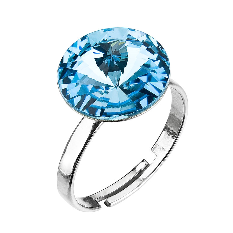 Stříbrný prsten s kamenem Crystals from Swarovski® Aqua