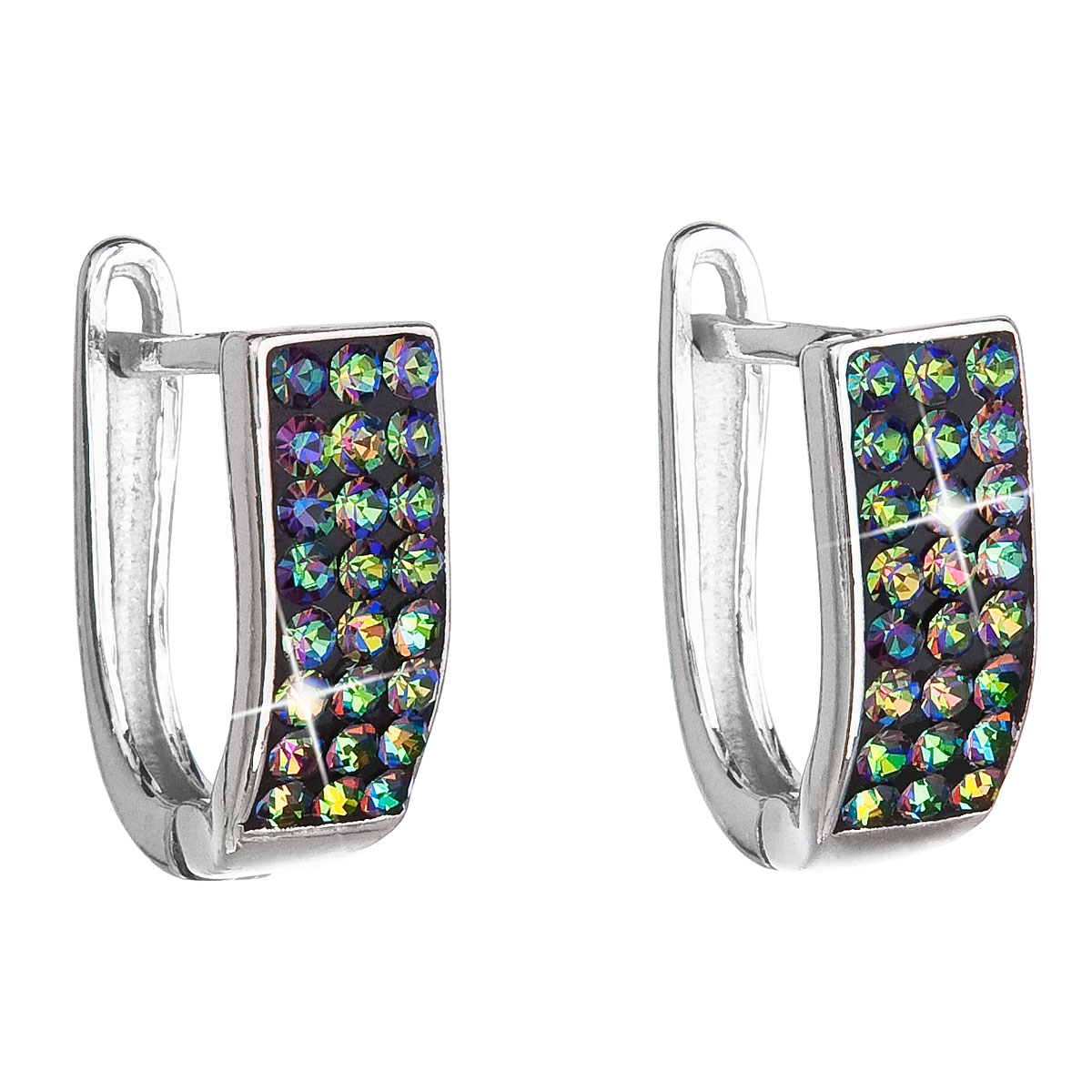 Stříbrné náušnice s krystaly Crystals from Swarovski® Vitrail Medium