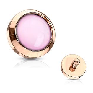 Zlacený microdermal - ozdobná část - průměr 4 mm, barva růžová