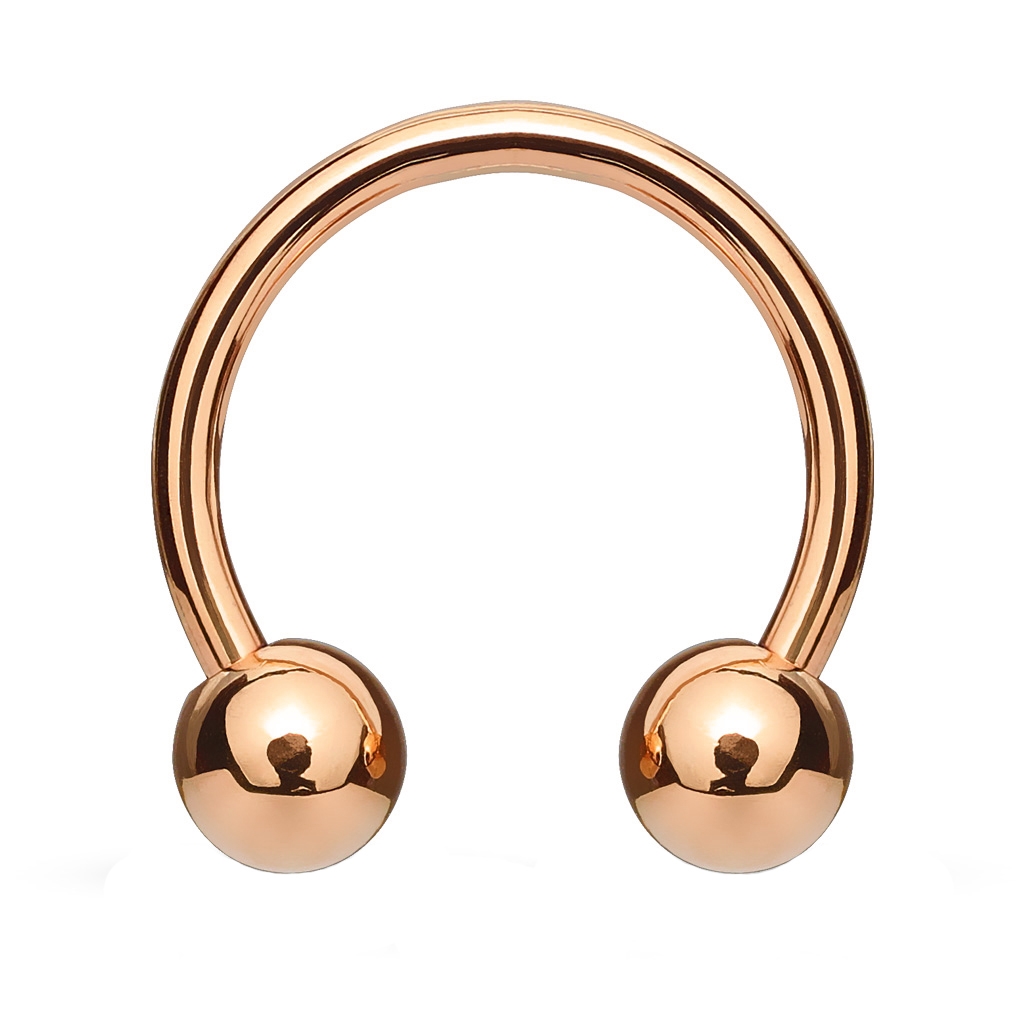Piercing podkova, barva růžové zlato, tl. 1,6 mm