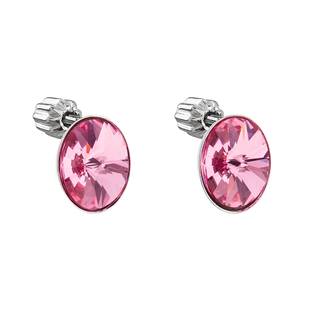 Stříbrné náušnice s krystaly Crystals from Swarovski® ROSE