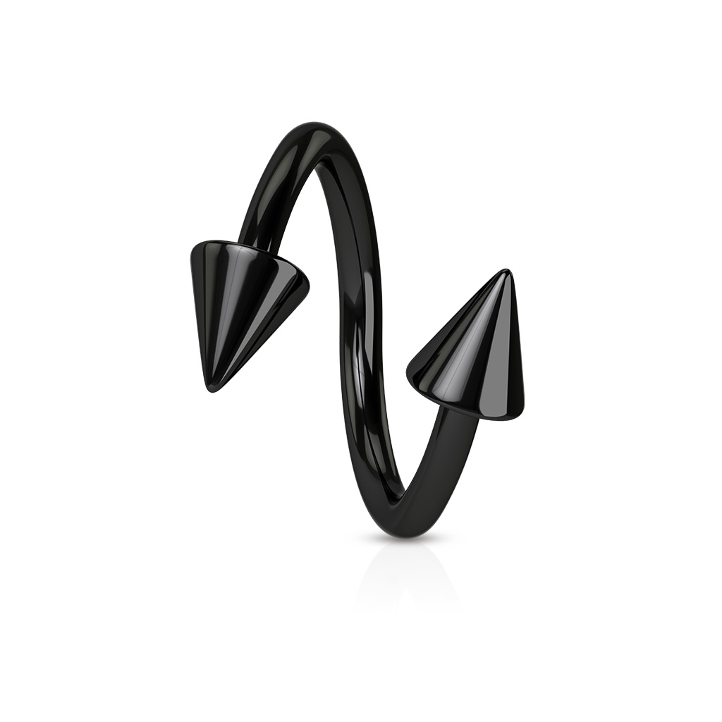 Piercing spirála černá 1,2 x 10 mm