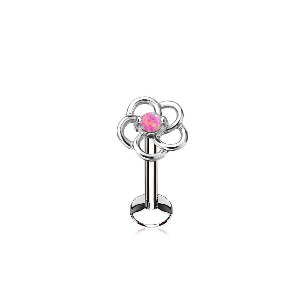 Piercing do brady kytička 1,2 x 6 mm, růžový opál