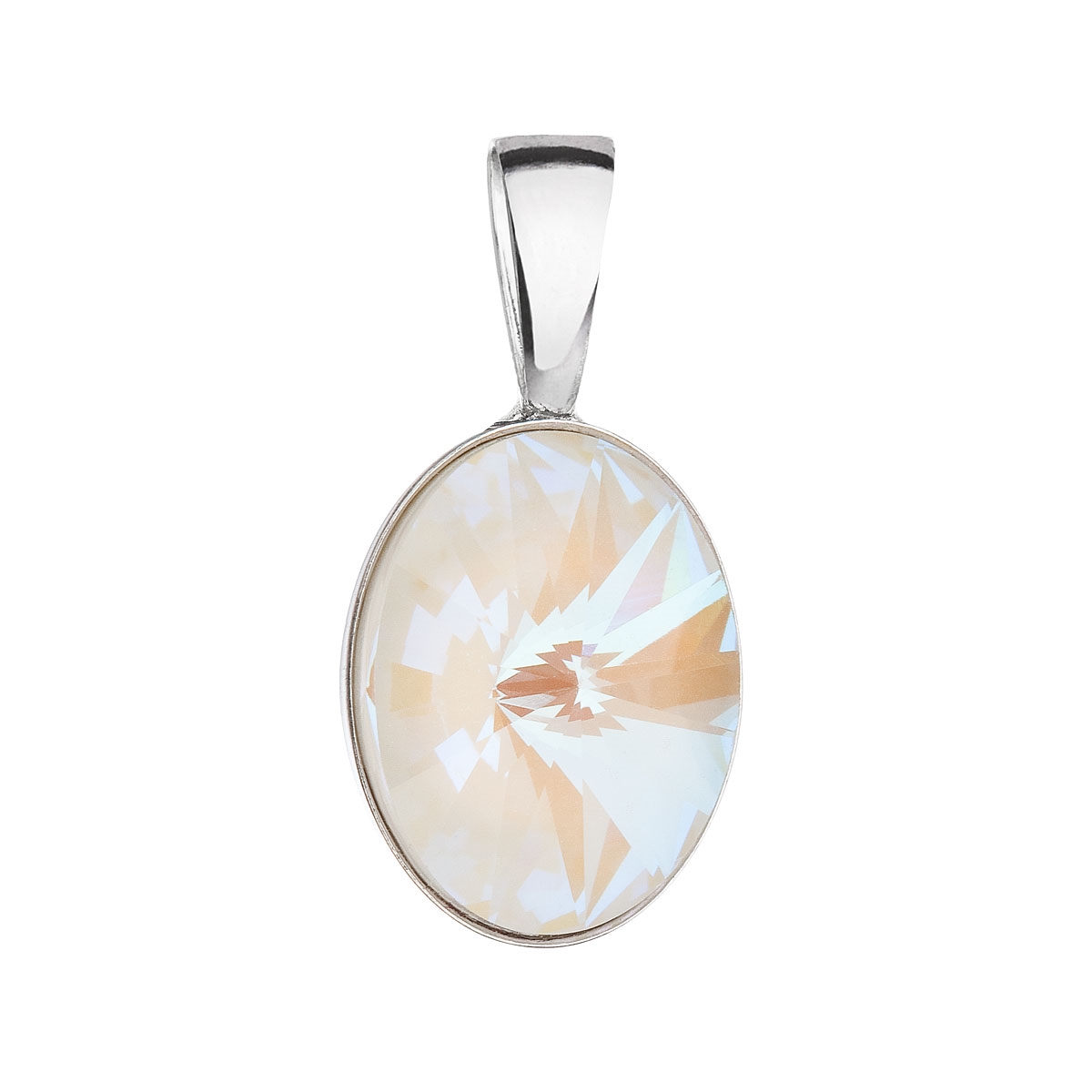 Stříbrný přívěšek ovál Crystals from Swarovski® 	CRYSTAL LIGHT GREY DELITE
