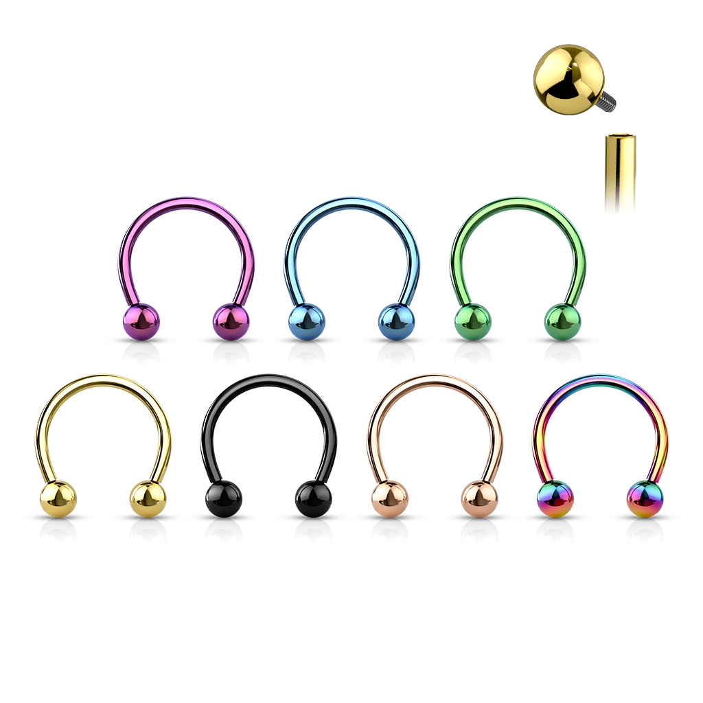 Piercing podkova TITAN 1,2 x 8 mm