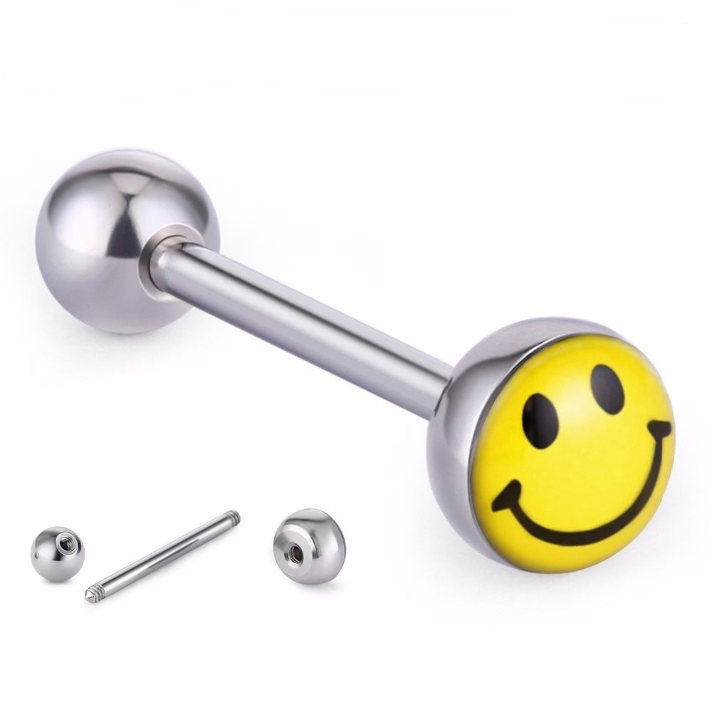 Piercing do jazyku smajlík