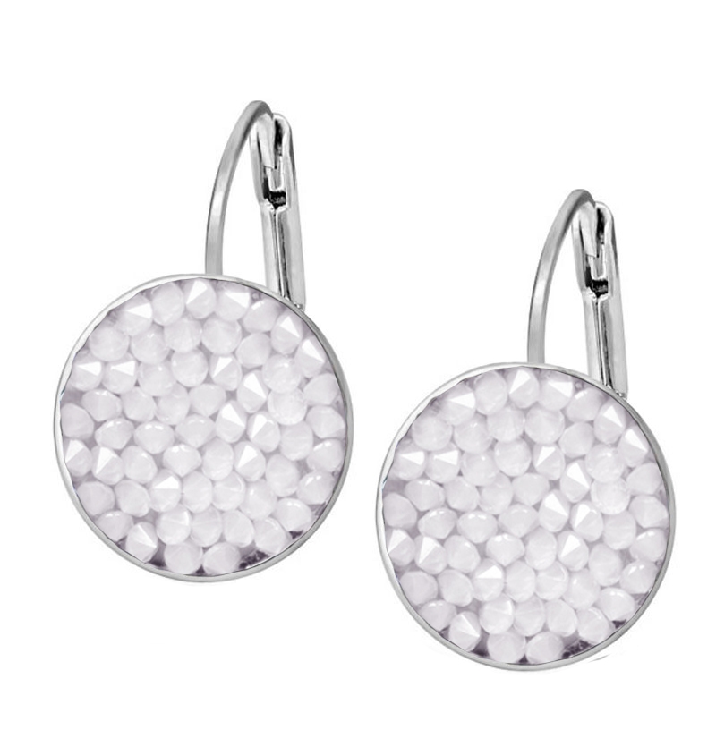 Náušnice s krystaly Crystals from Swarovski® WHITE OPAL