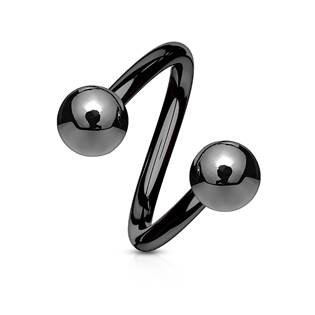 Piercing spirála černá