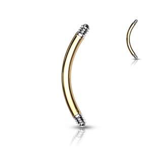 Piercing - zlacená náhradní tyčka zahnutá 1,2 x 8 mm