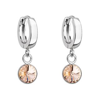 Stříbrné visací náušnice s krystalem Crystals from Swarovski® Light Peach