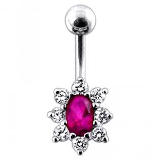 Stříbrný piercing do pupíku