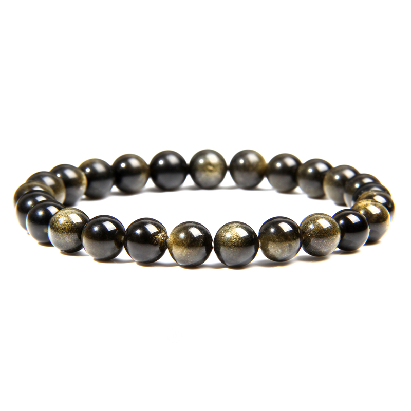 Pánský korálkový náramek Gold Obsidian