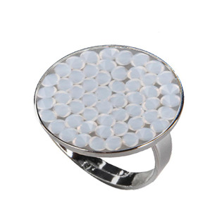 Prsten s krystaly Crystals from Swarovski® WHITE OPAL